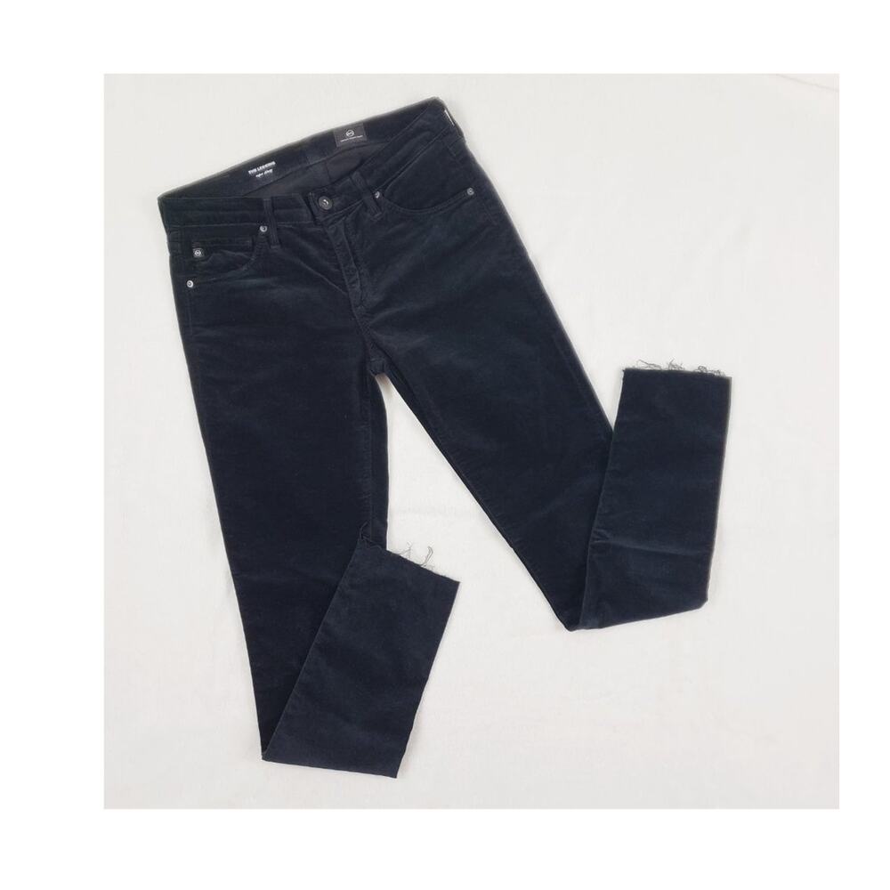 Ag Adriano Goldschmied The Legging Women 26 Black Velvet Super Skinny Jeans